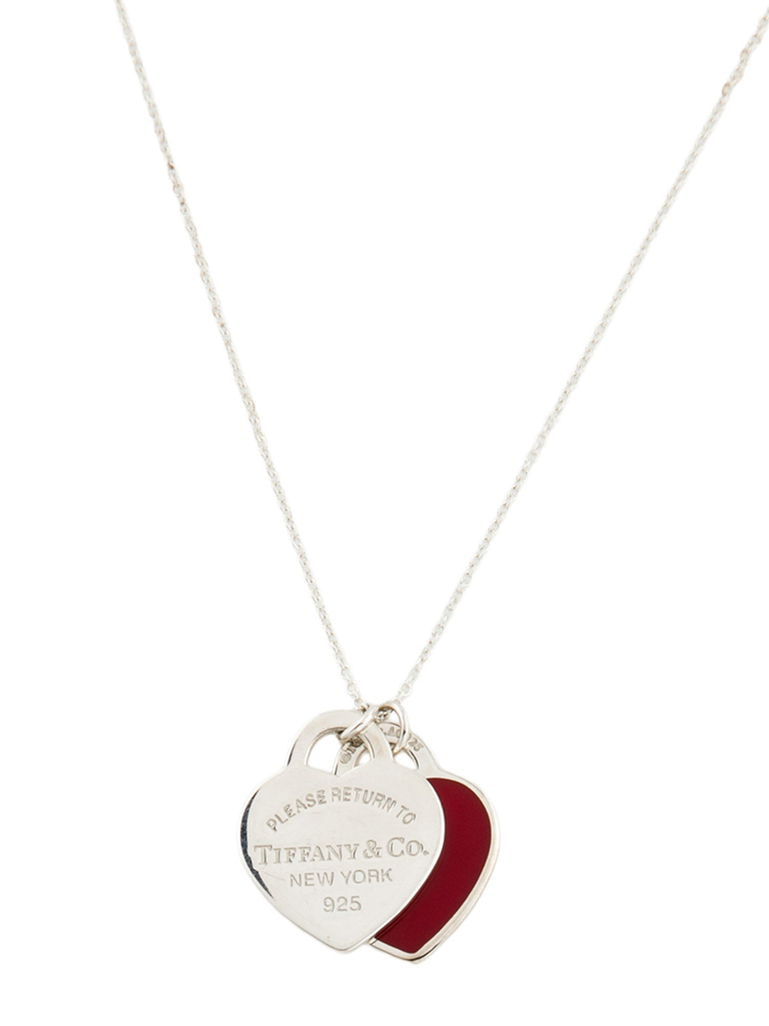 Tiffany & Co. Small Red Double Heart Tag Pendant