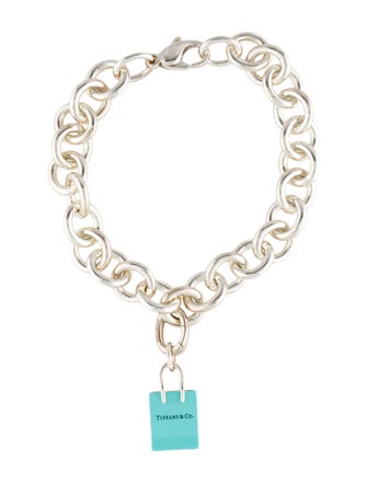 Tiffany & Co. Enamel Shopping Bag Charm Bracelet