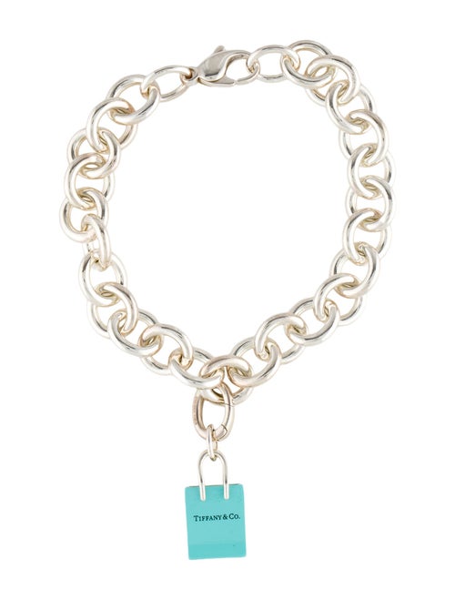 Tiffany & Co. Enamel Shopping Bag Charm Bracelet