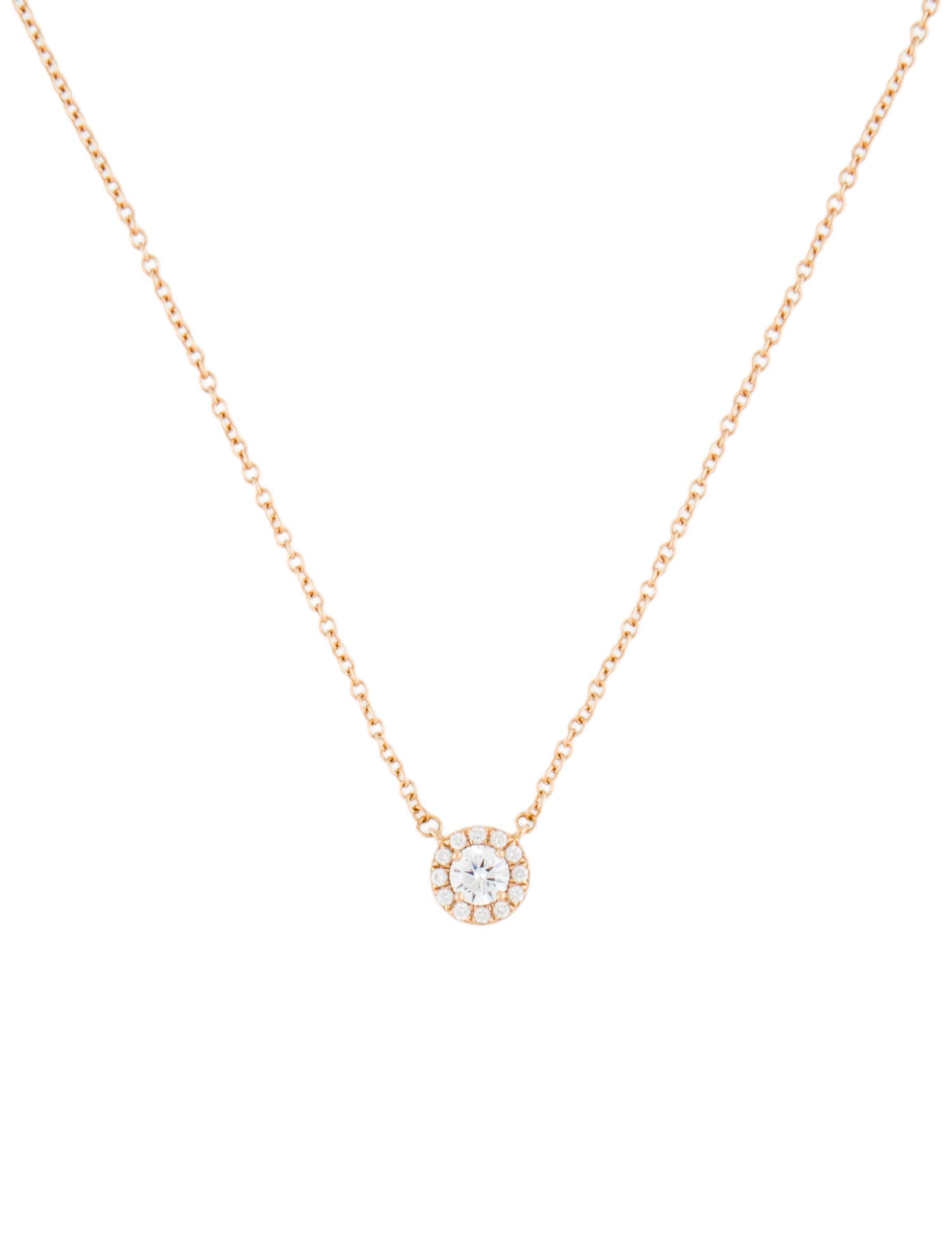 Tiffany & Co. 18K Diamond Soleste Halo Pendant Necklace