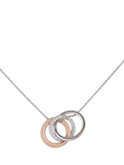 Tiffany & Co. 18K Diamond Triple Interlocking Circles Pendant Necklace