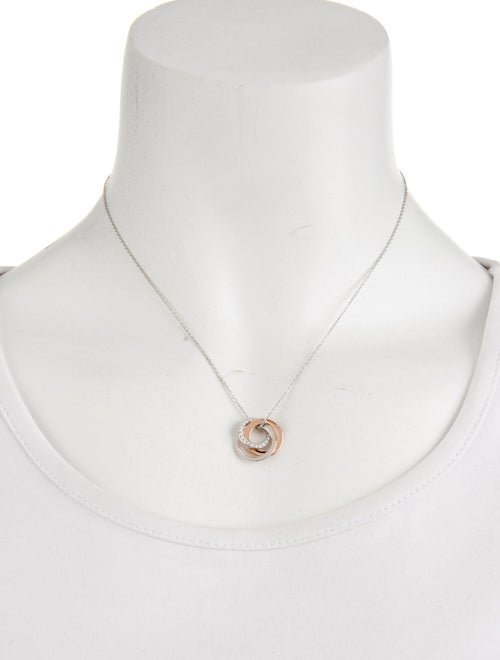 Tiffany & Co. 18K Diamond Triple Interlocking Circles Pendant Necklace