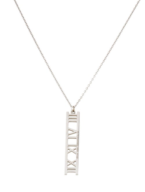 Tiffany & Co. 18K Atlas Bar Pendant Necklace