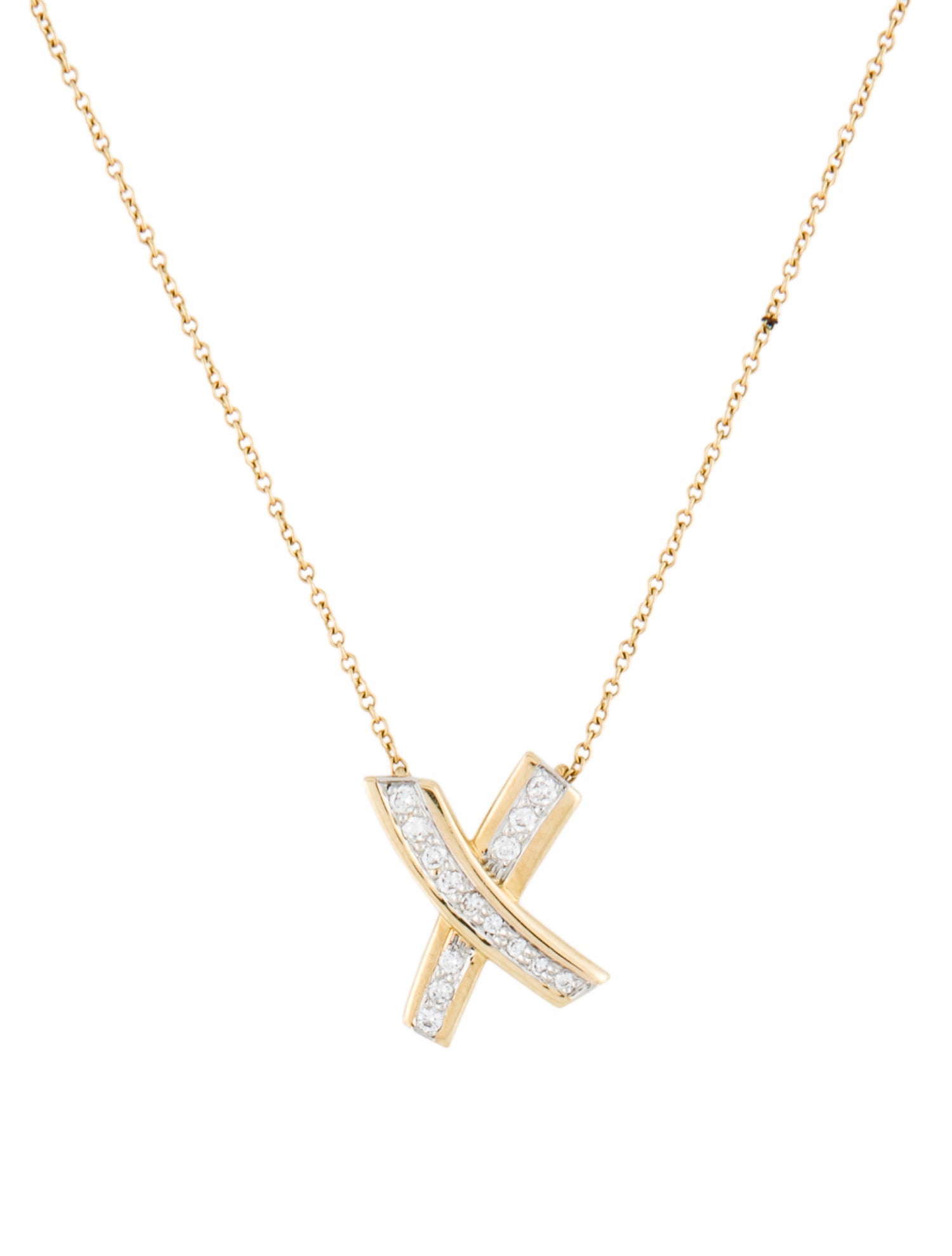 Tiffany & Co. Vintage Diamond Graffiti 'X' Pendant Necklace