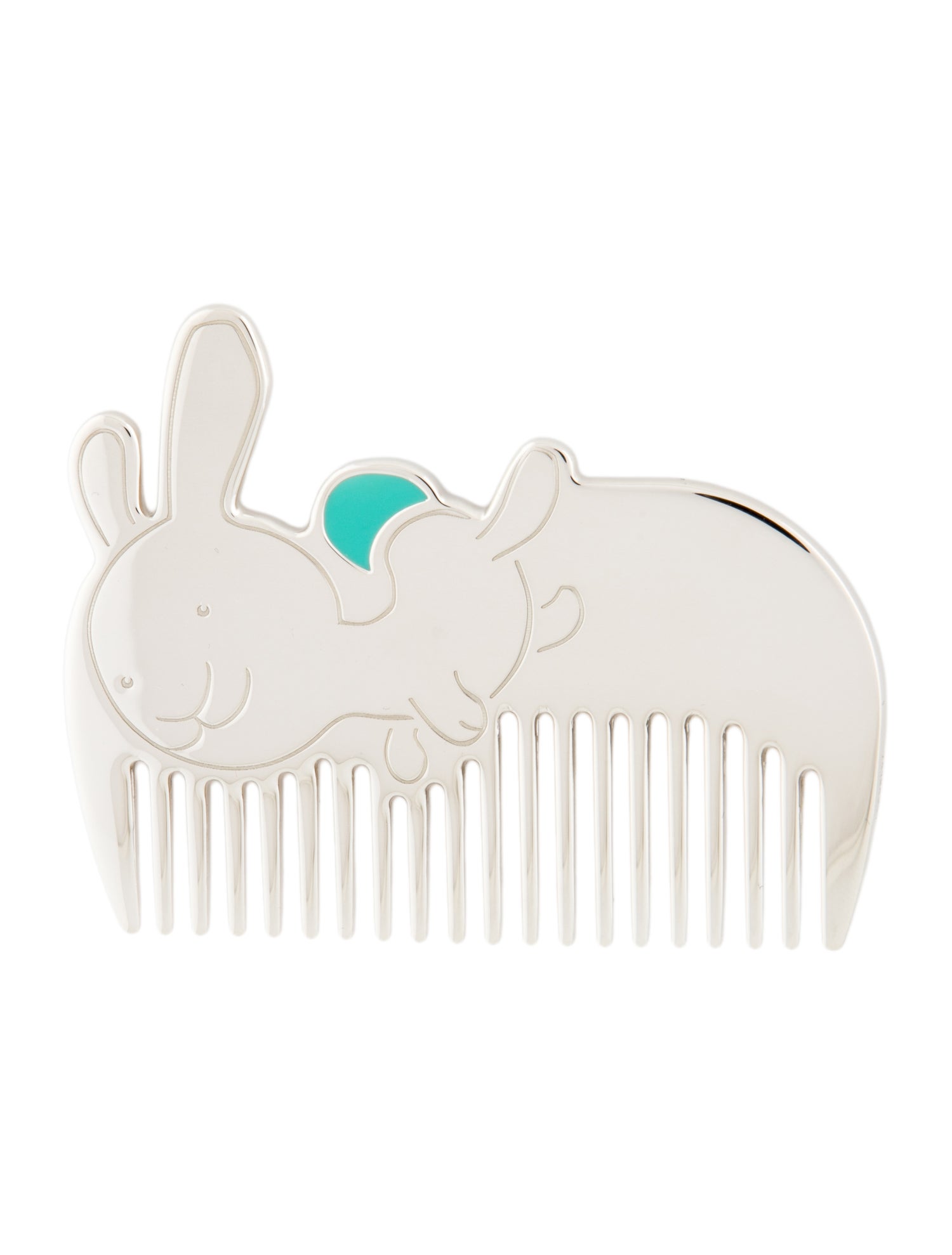 Tiffany & Co. womens' silver and blue hair comb