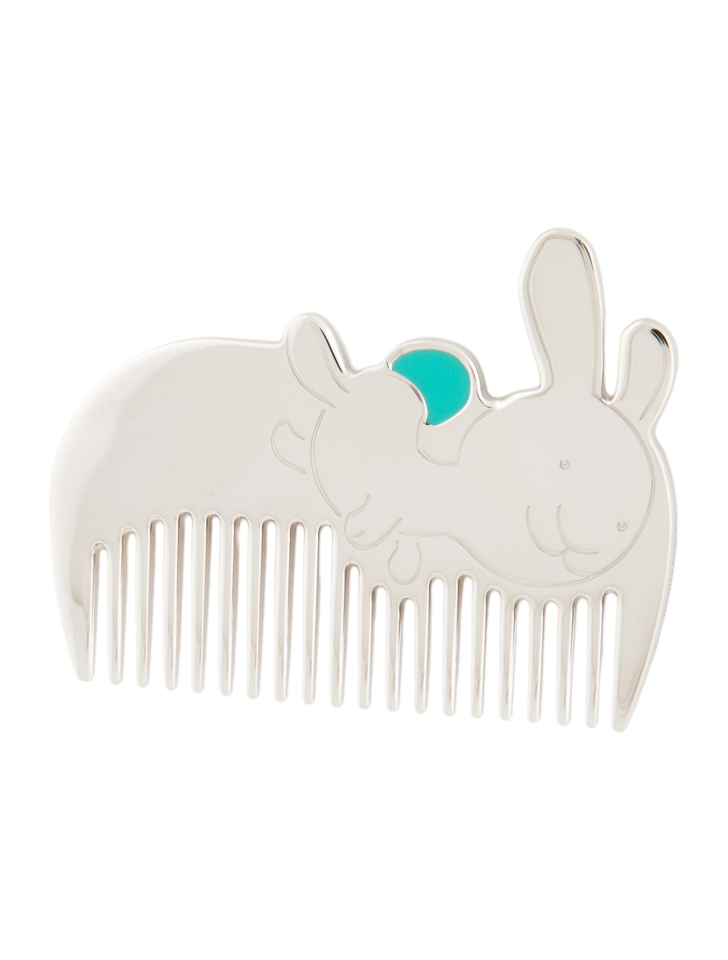 Tiffany & Co. womens' silver and blue hair comb