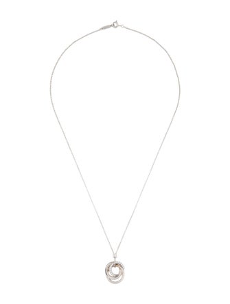 Tiffany & Co. 18K Diamond Triple Interlocking Circles Pendant Necklace