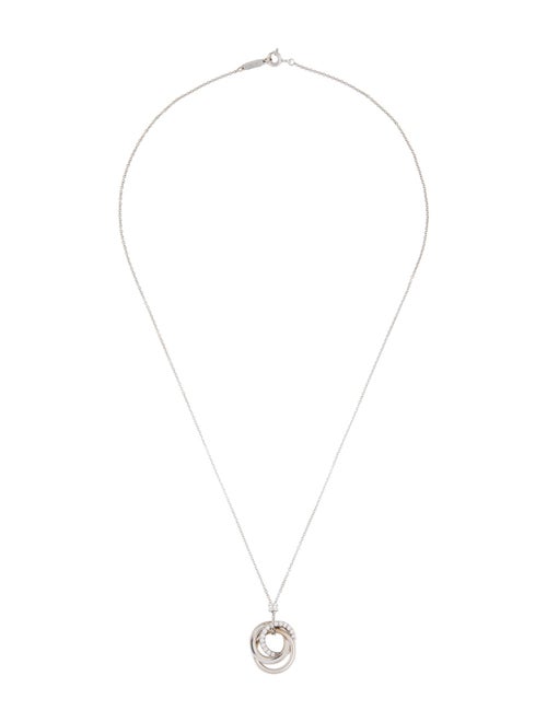 Tiffany & Co. 18K Diamond Triple Interlocking Circles Pendant Necklace