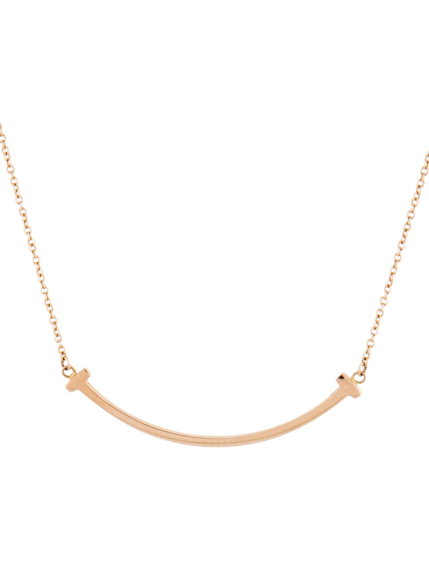Tiffany & Co. 18K Small Smile Pendant Necklace