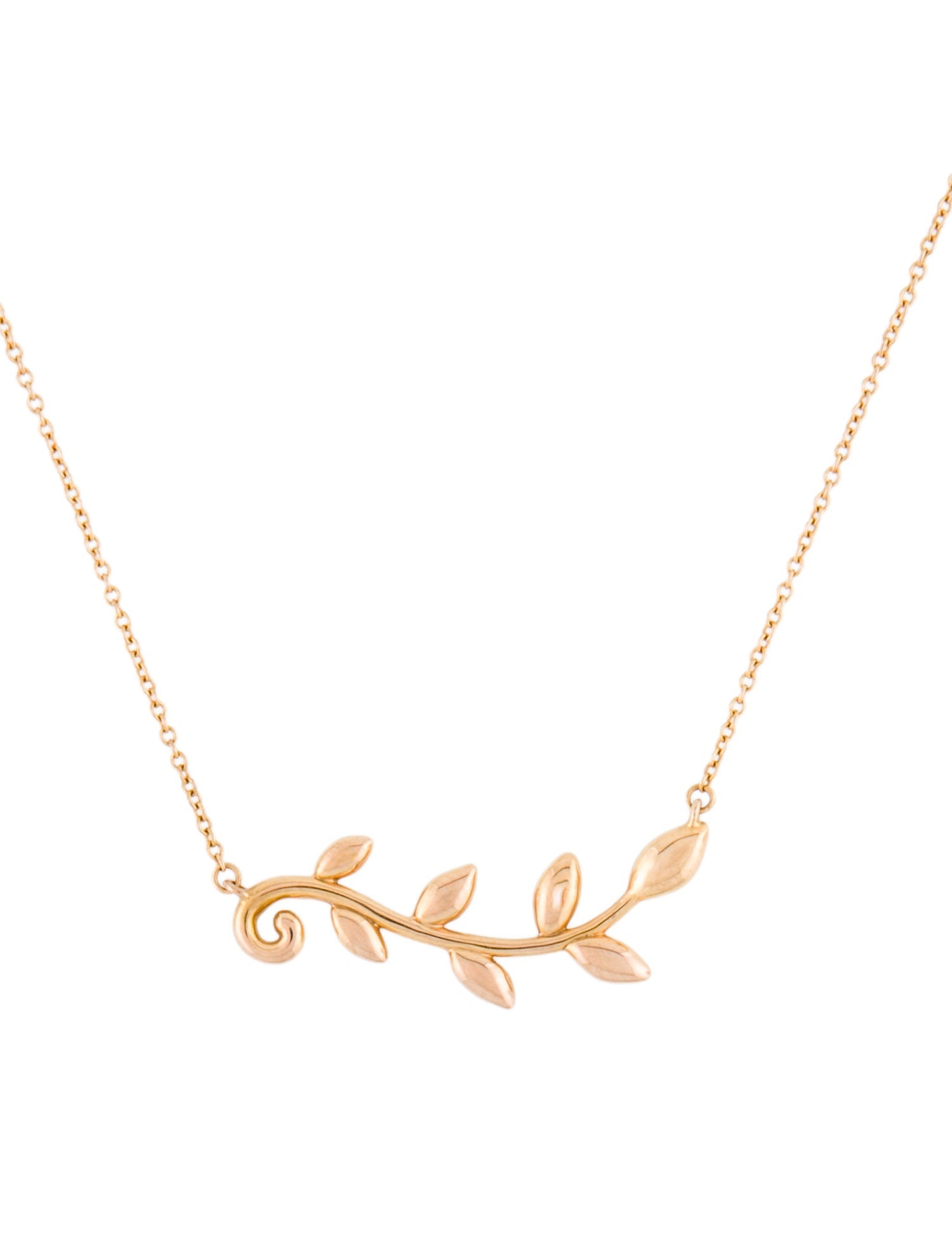 Tiffany & Co. 18K Olive Leaf Station Necklace