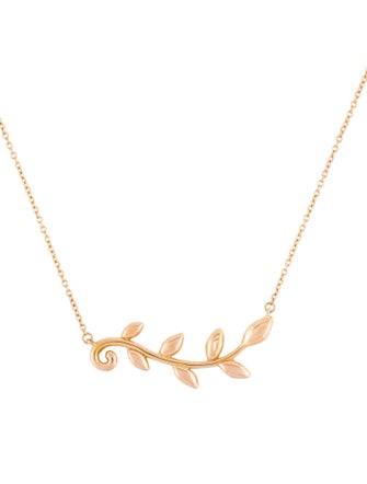 Tiffany & Co. 18K Olive Leaf Station Necklace