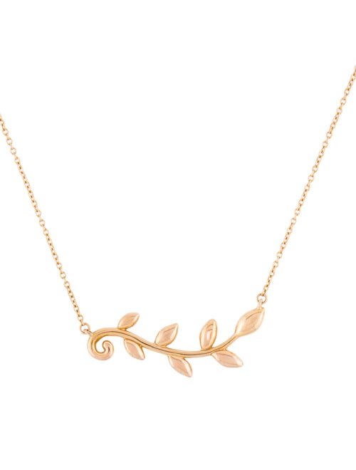 Tiffany & Co. 18K Olive Leaf Station Necklace