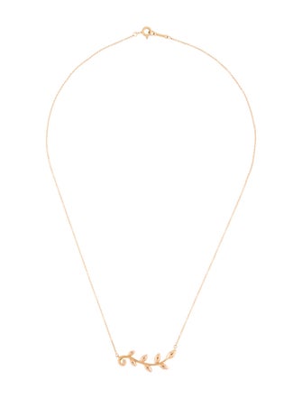 Tiffany & Co. 18K Olive Leaf Station Necklace