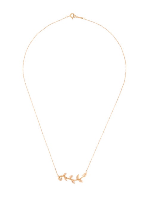 Tiffany & Co. 18K Olive Leaf Station Necklace