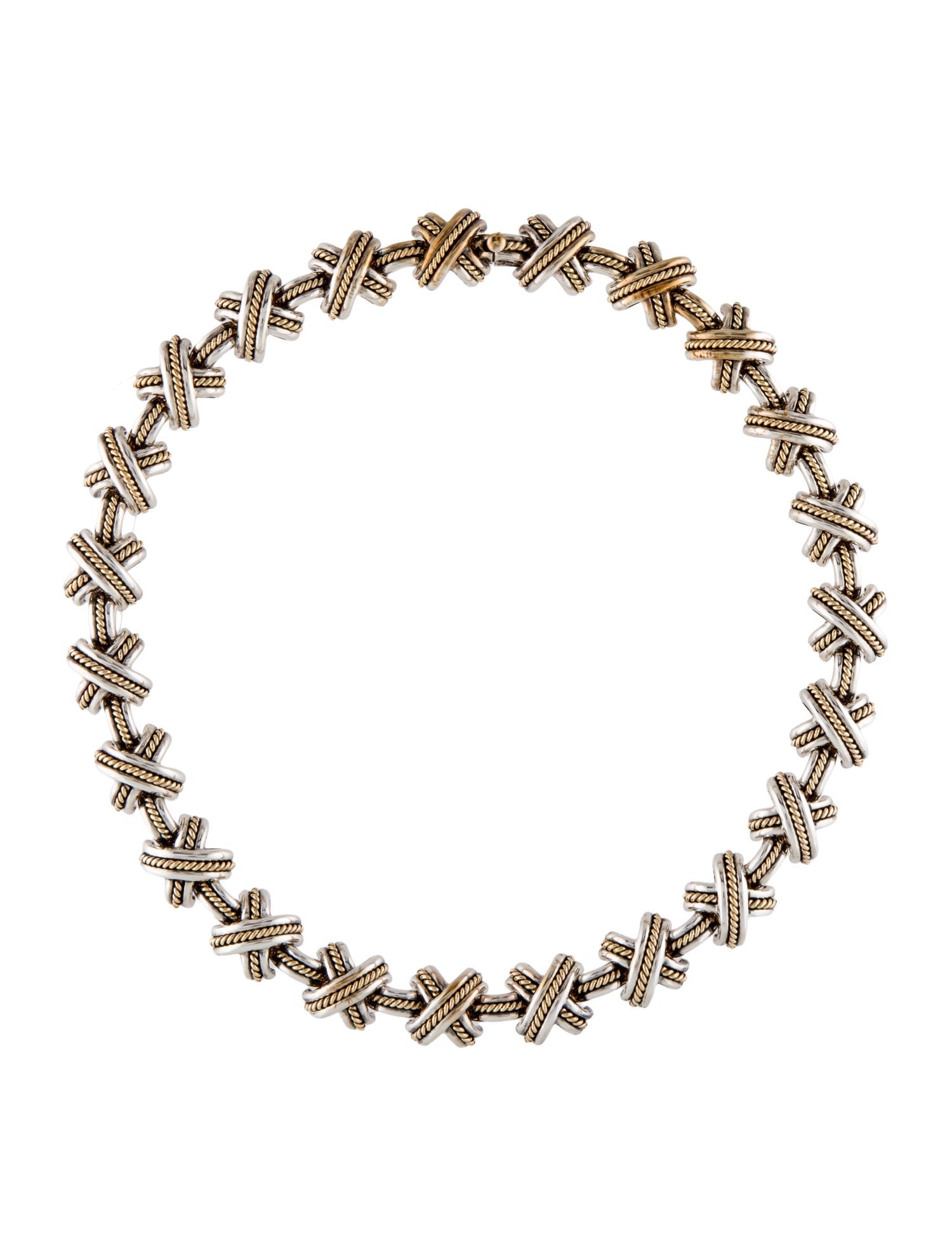Tiffany & Co. Vintage Two-Tone Signature X Collar Necklace