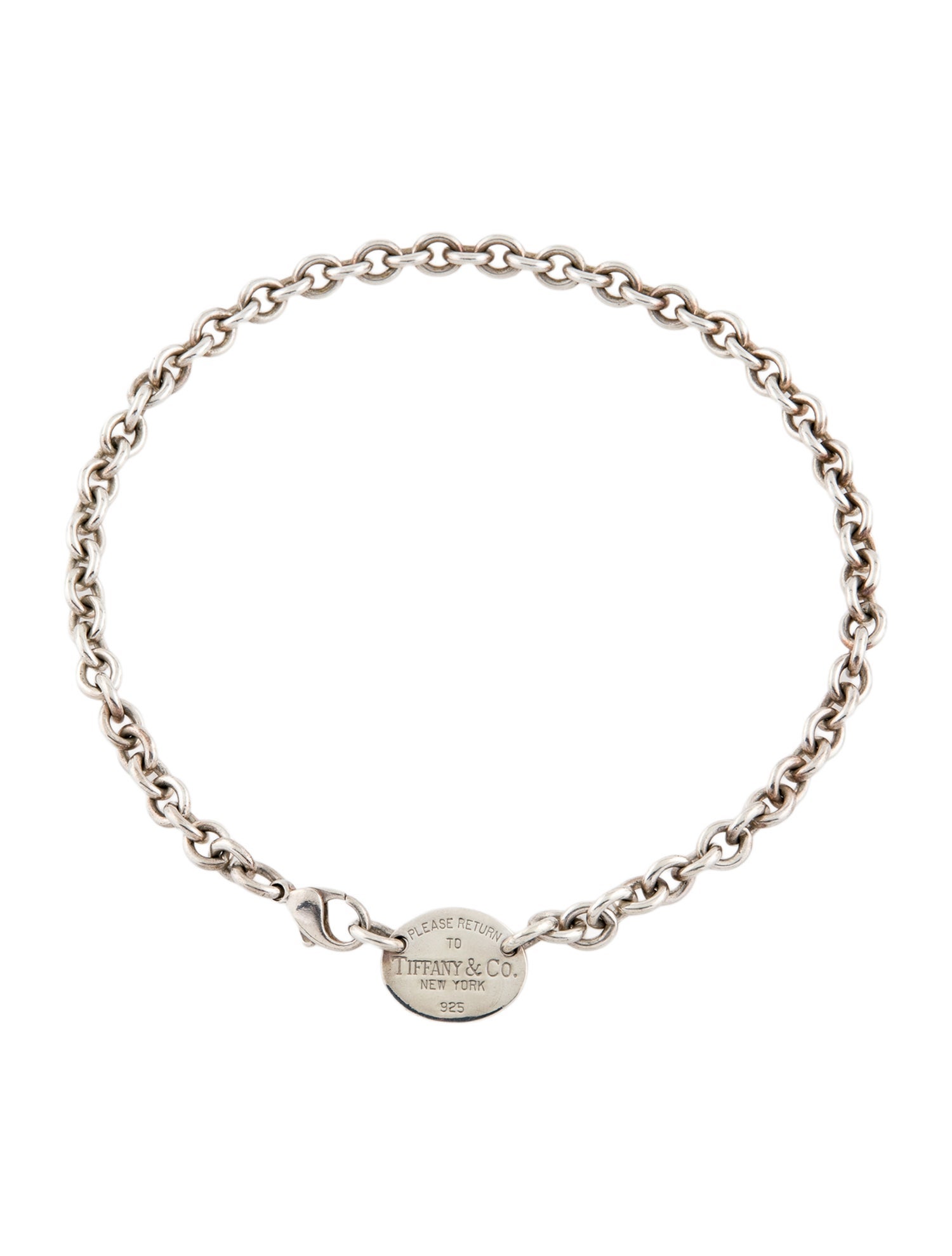 Tiffany & Co. Oval Tag Choker Necklace