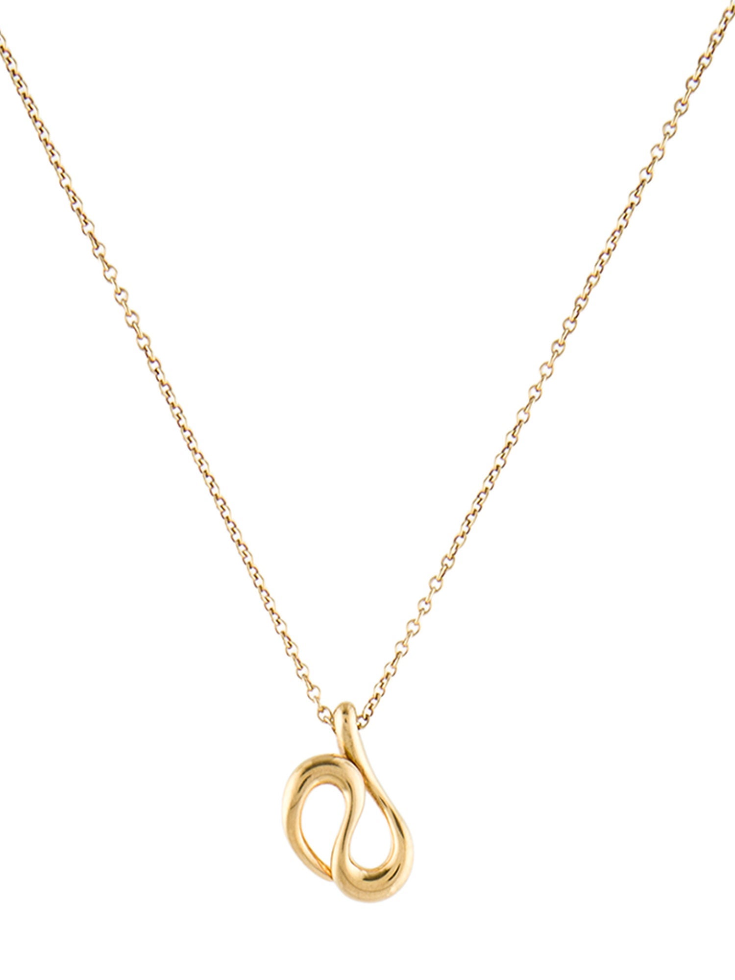 Tiffany & Co. 18K Open Wave Pendant Necklace