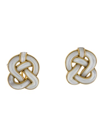 Tiffany & Co. 18K Mother of Pearl Intertwined Clip-On Earrings