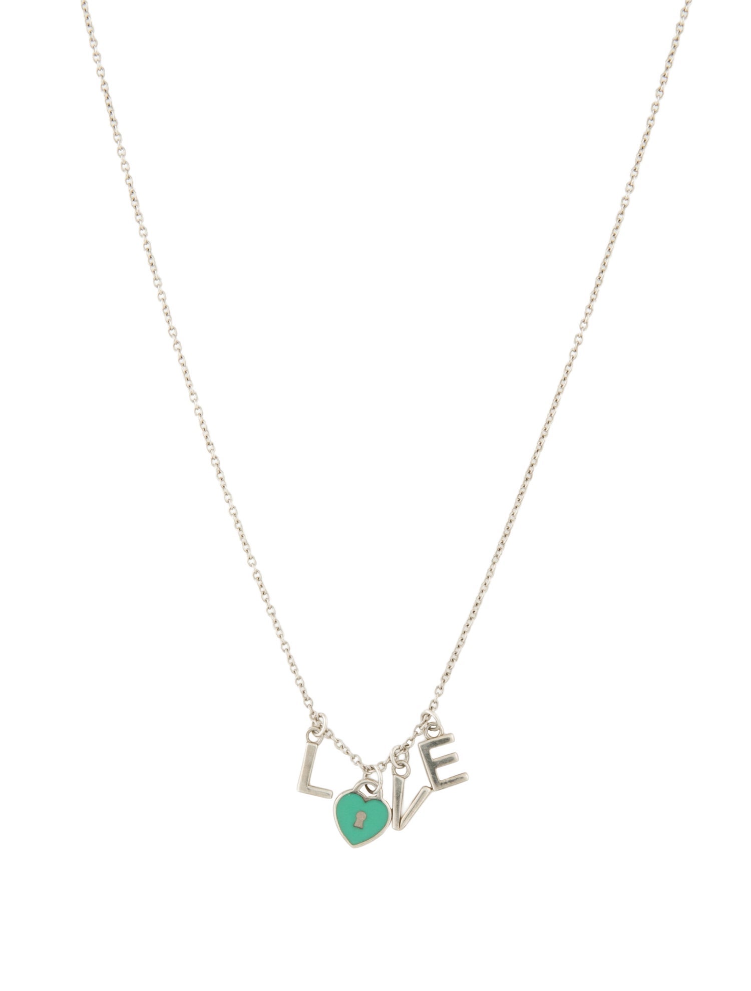 Tiffany & Co. Enamel "LOVE" Notes Pendant Necklace