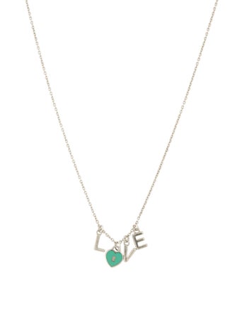 Tiffany & Co. Enamel "LOVE" Notes Pendant Necklace