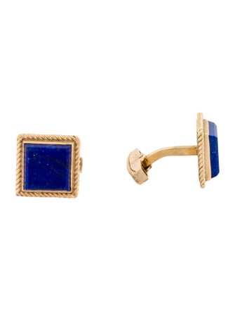 Tiffany & Co. Vintage 14K Lapis Lazuli Cufflinks