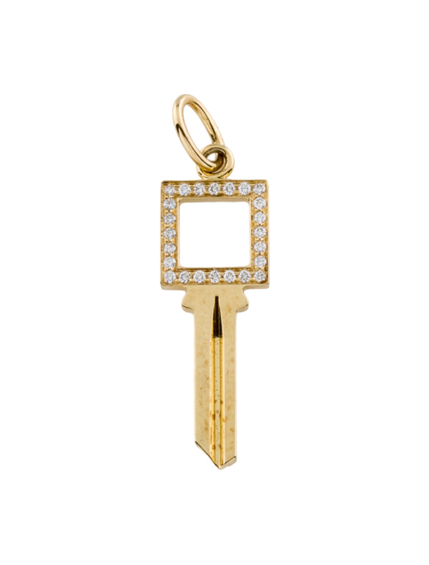 Tiffany & Co. 18K Diamond Open Square Key Pendant