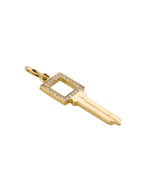 Tiffany & Co. 18K Diamond Open Square Key Pendant