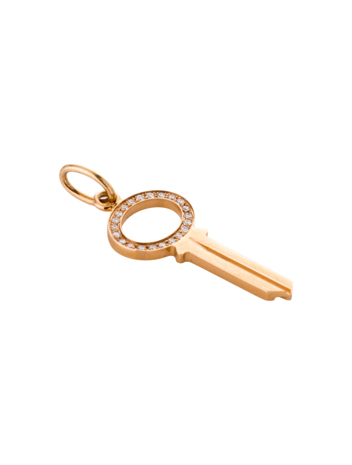 Tiffany & Co. 18K Diamond Modern Open Oval Key Pendant