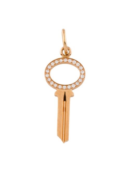 Tiffany & Co. 18K Diamond Modern Open Oval Key Pendant