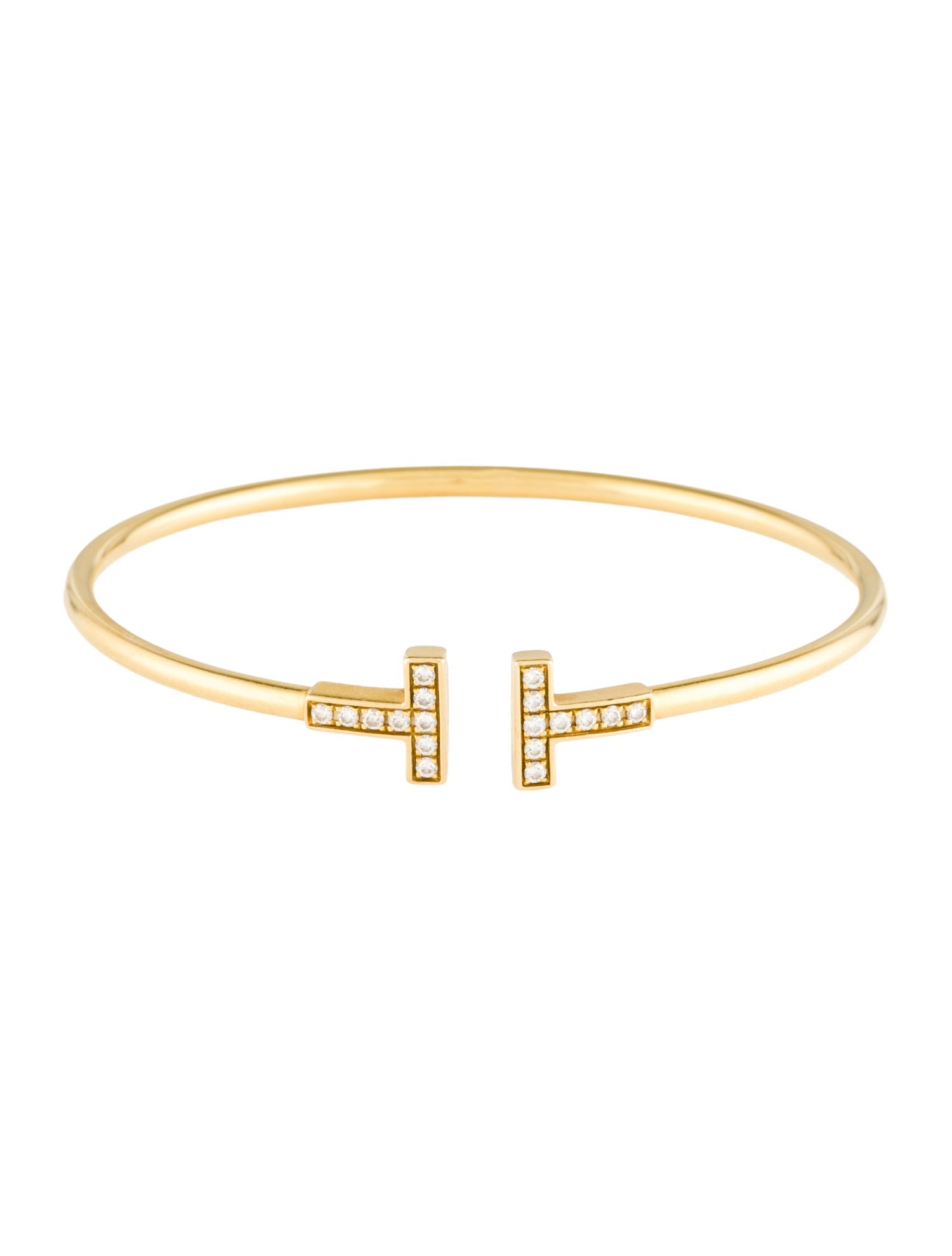Tiffany & Co. 18K Diamond T Wire Bracelet