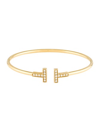 Tiffany & Co. 18K Diamond T Wire Bracelet