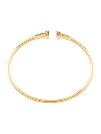 Tiffany & Co. 18K Diamond T Wire Bracelet