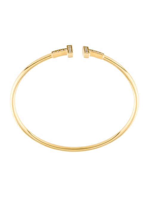 Tiffany & Co. 18K Diamond T Wire Bracelet