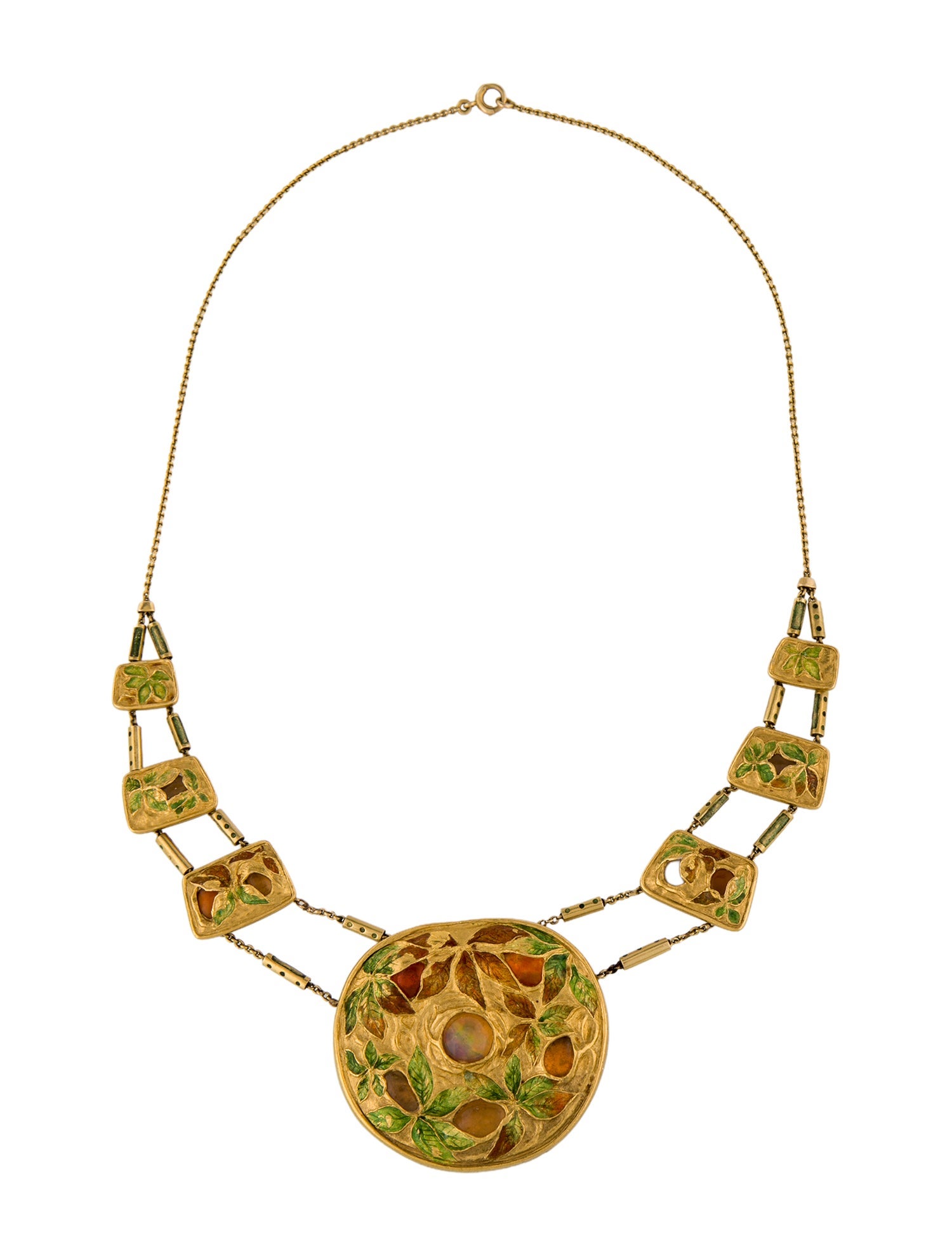 Tiffany & Co. Art Nouveau 18K Opal Collar Necklace