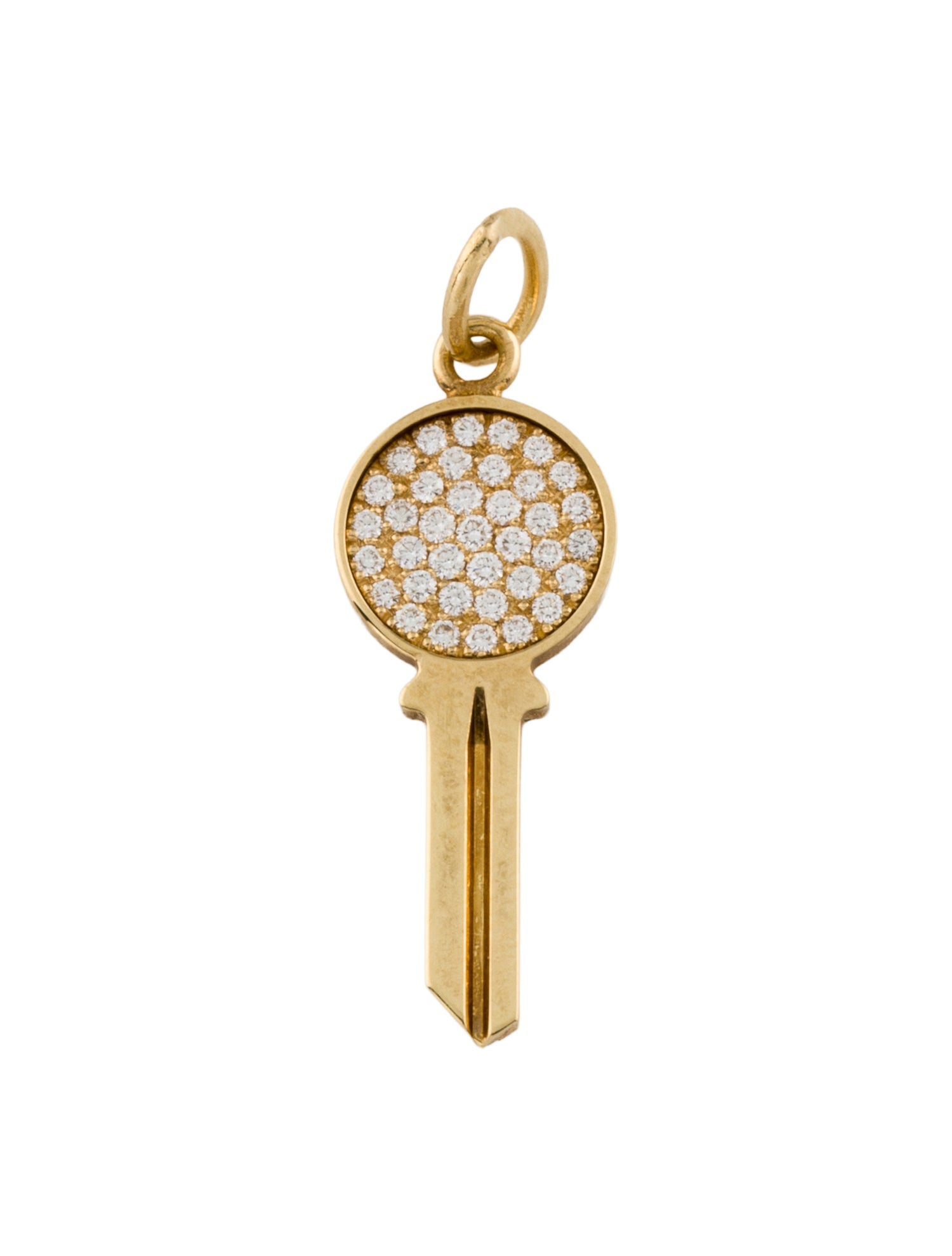 Tiffany & Co. 18K Diamond Round Key Charm
