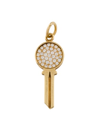 Tiffany & Co. 18K Diamond Round Key Charm
