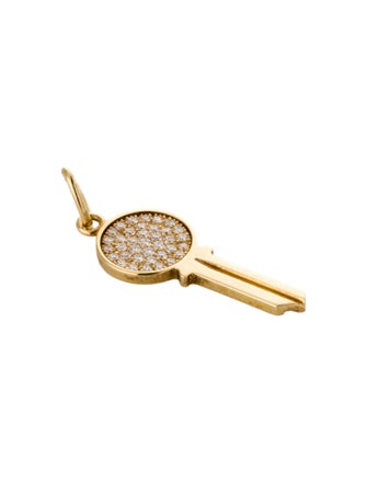 Tiffany & Co. 18K Diamond Round Key Charm