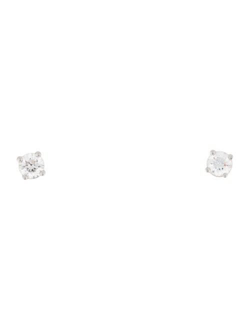 Tiffany & Co. Platinum Diamond Solitaire Stud Earrings