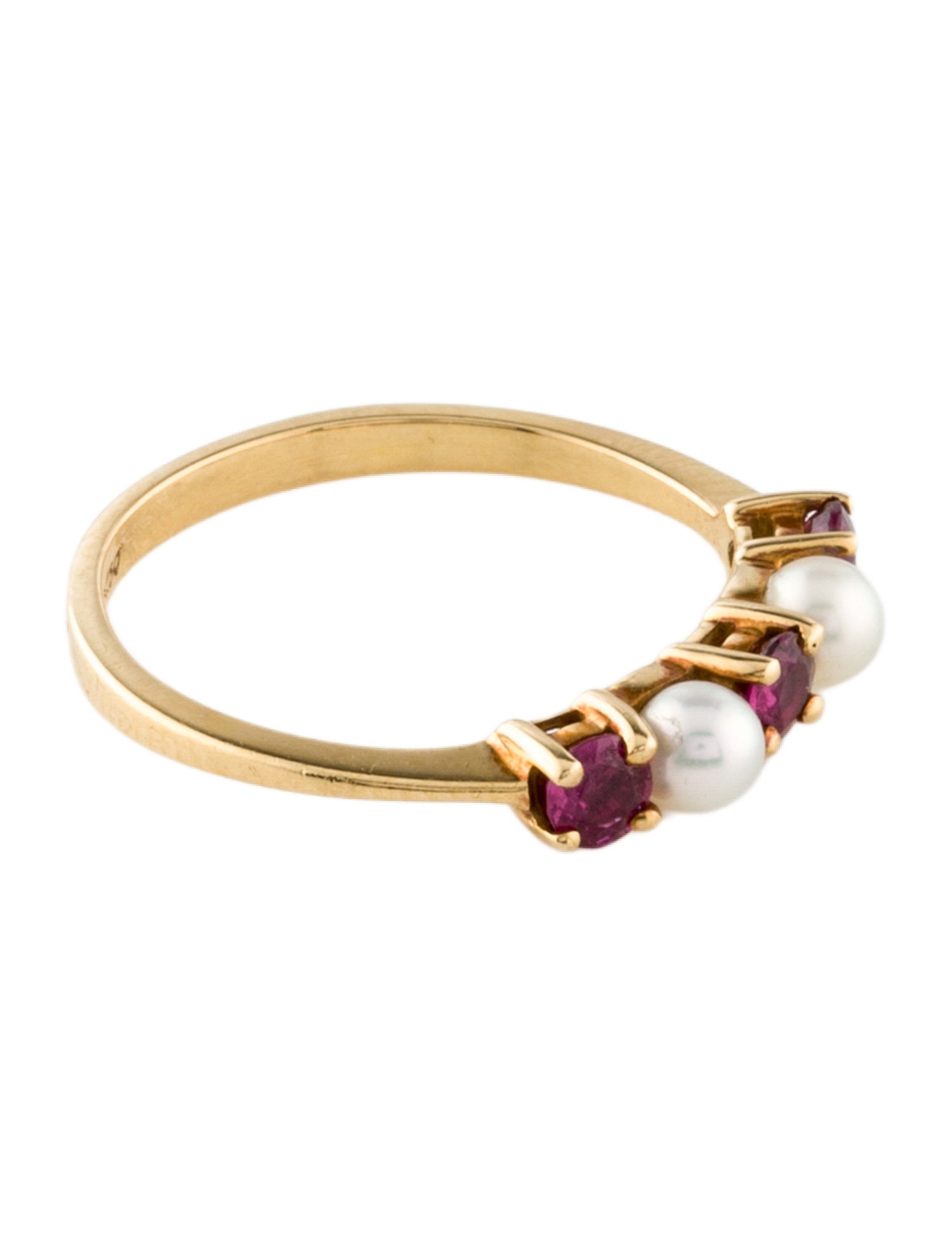 Tiffany & Co. Vintage 18K Pearl & Ruby Band