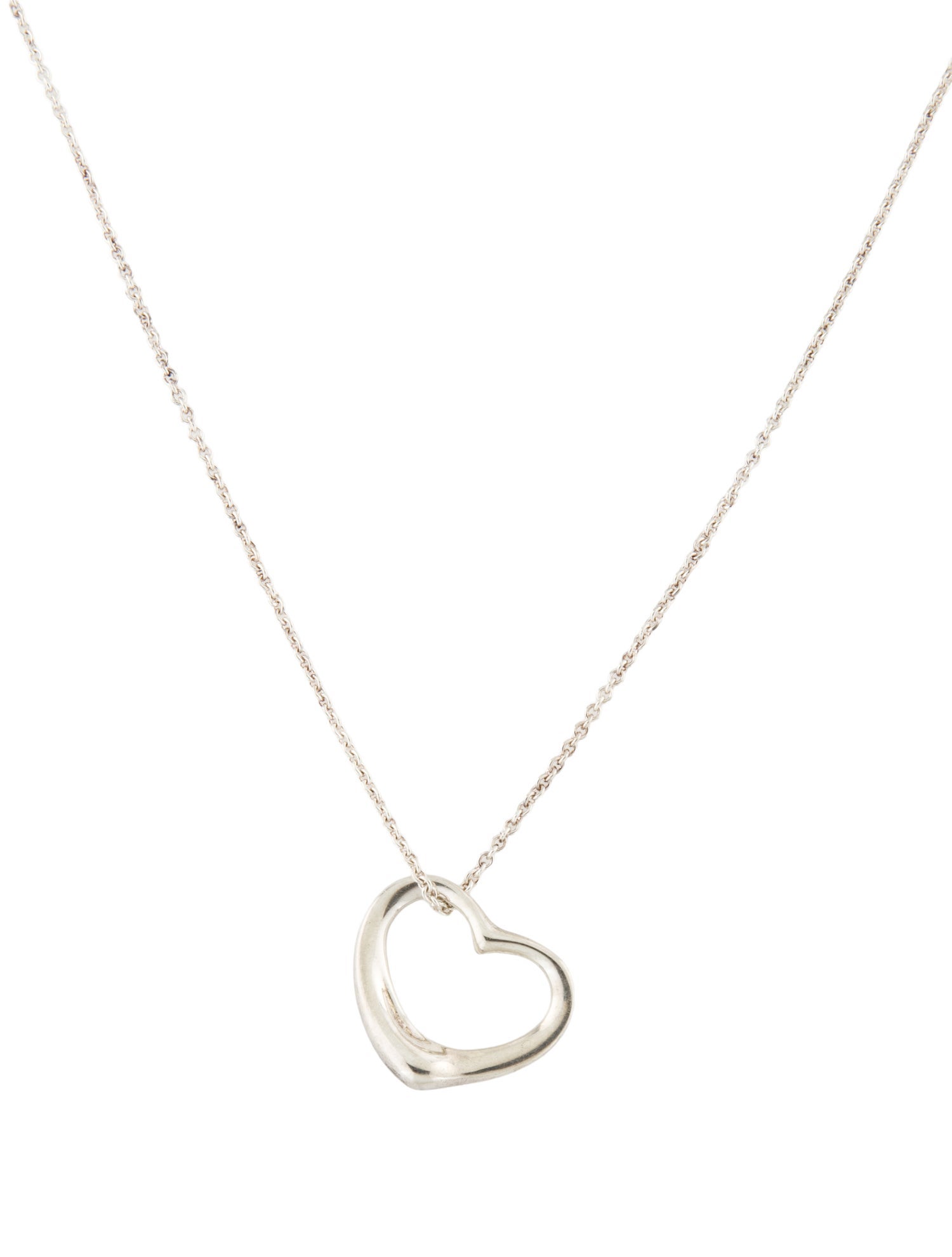 Tiffany & Co. Open Heart Pendant Necklace