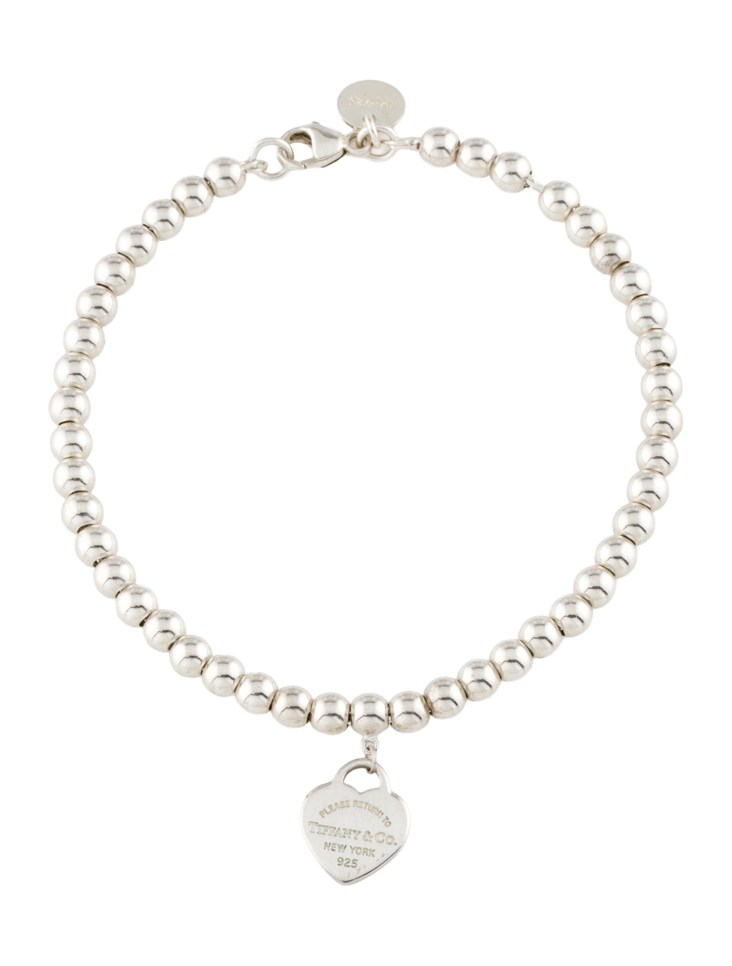 Tiffany & Co. Enamel Heart Tag Bead Bracelet