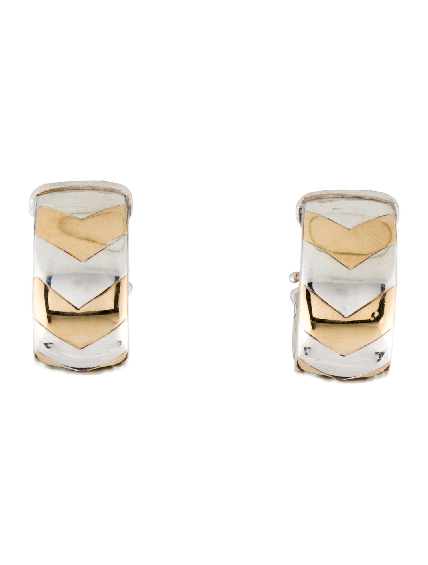 Tiffany & Co. Vintage Two-Tone Chevron Earclips