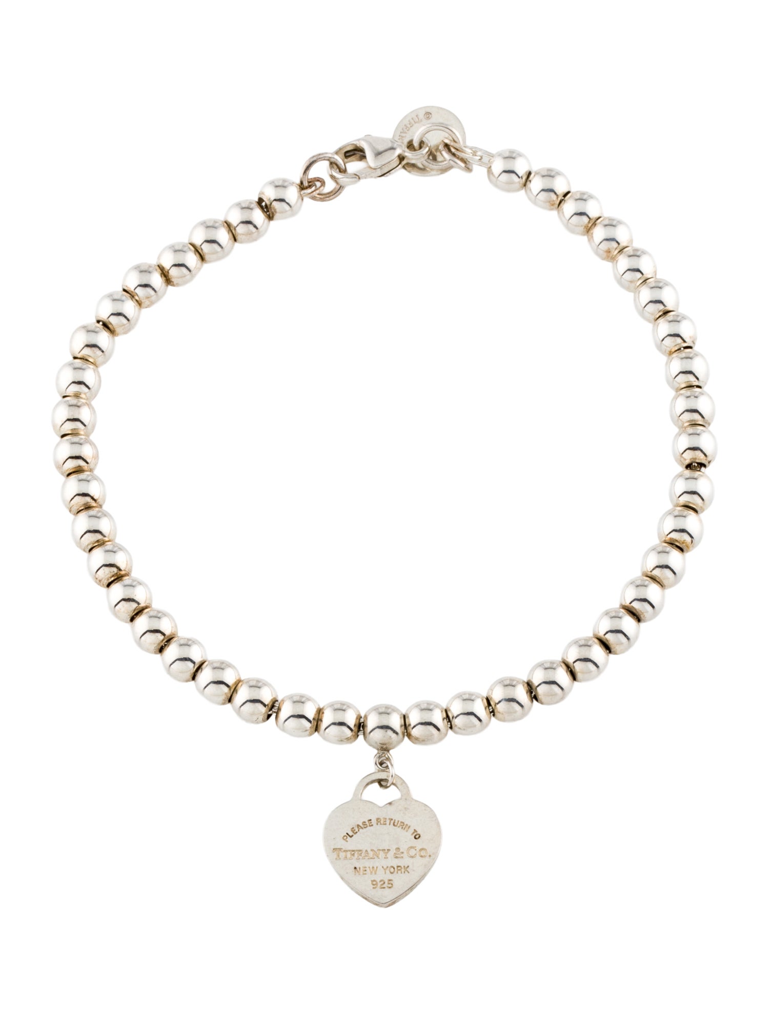 Tiffany & Co. Enamel Heart Tag Bead Bracelet