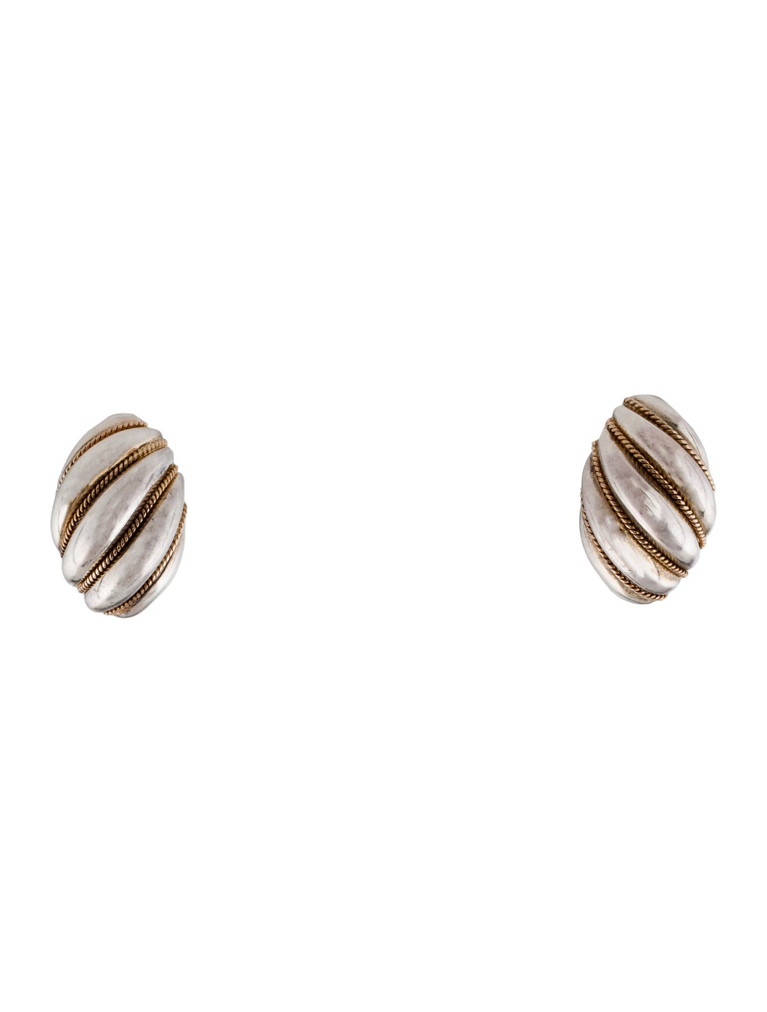 Tiffany & Co. Vintage Two-Tone Fluted Earclips