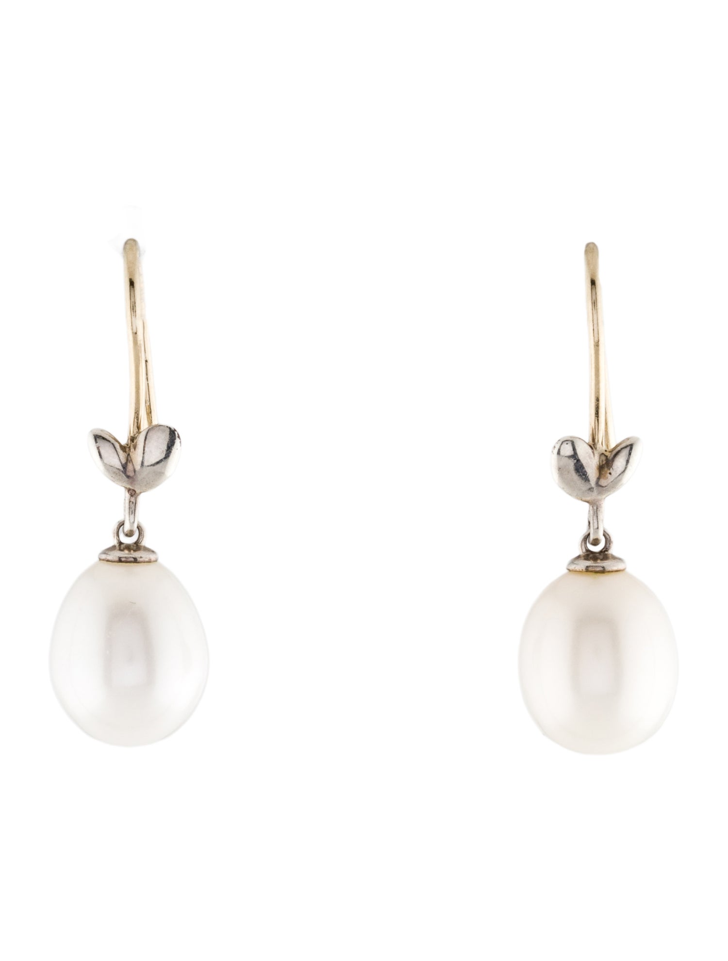 Tiffany & Co. Pearl Olive Leaf Drop Earrings