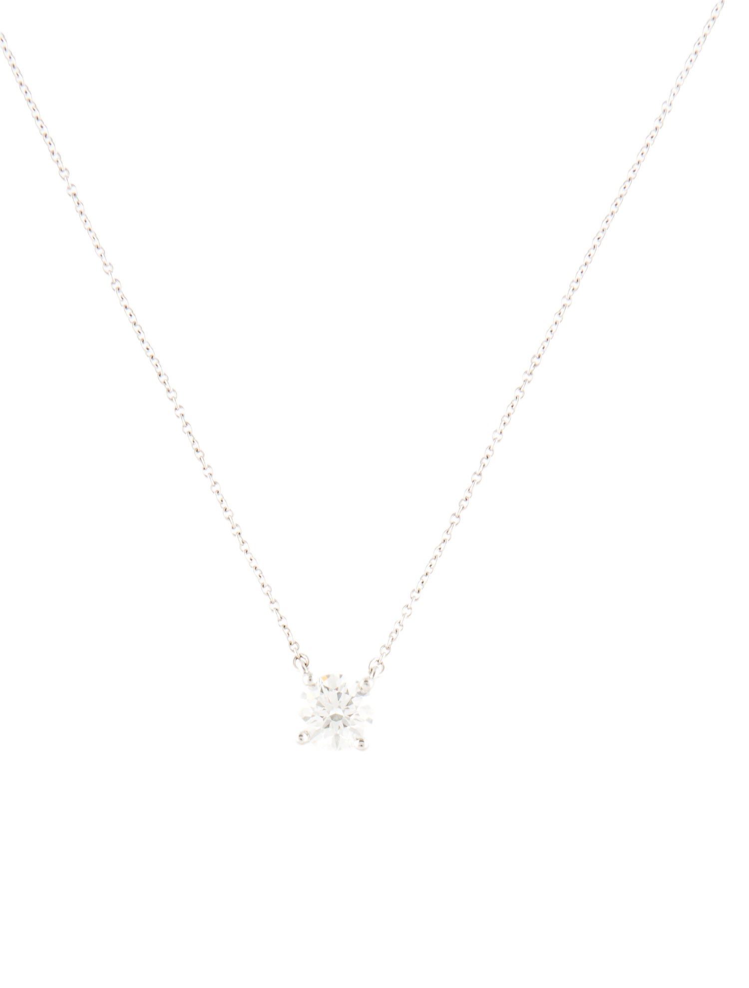 Tiffany & Co. Platinum 1.05ctw Diamond Solitaire Pendant Necklace