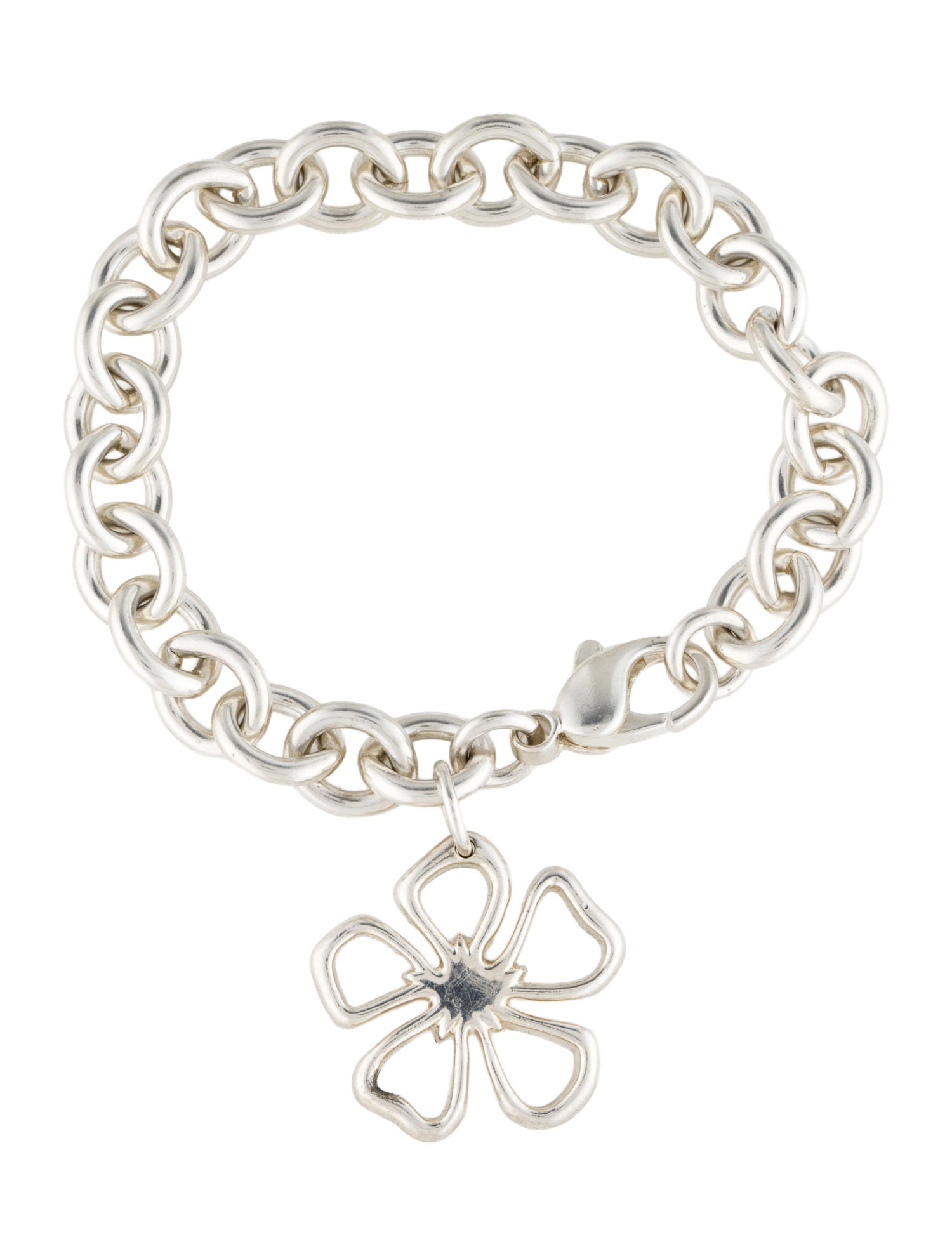 Tiffany & Co. Open Flower Charm Bracelet