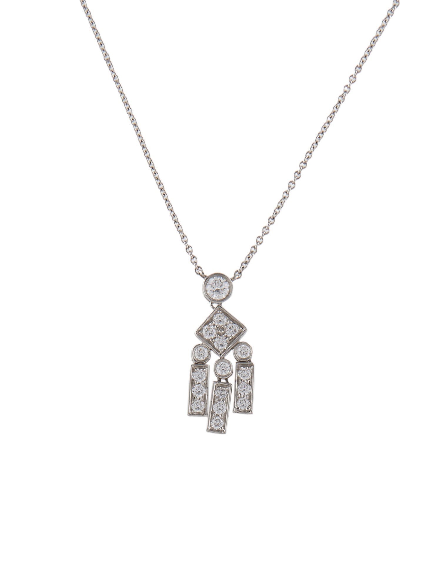 Tiffany & Co. Platinum Diamond Legacy Pendant Necklace