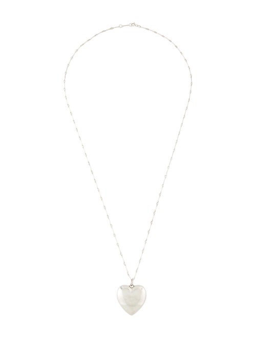 Tiffany & Co. Puffed Heart Pendant Bar Link Chain Necklace