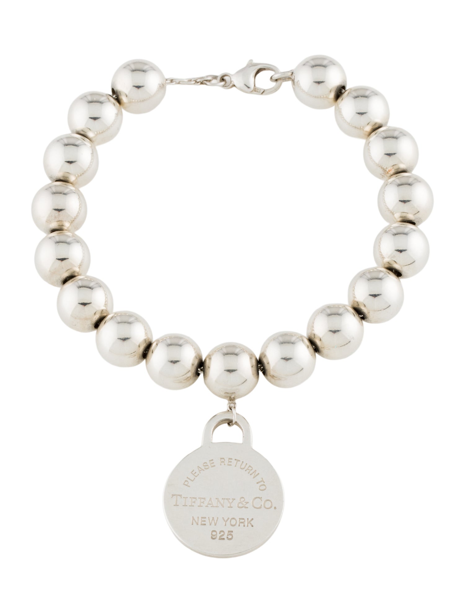 Tiffany & Co. Round Tag Ball Bracelet in Silver, 10 mm